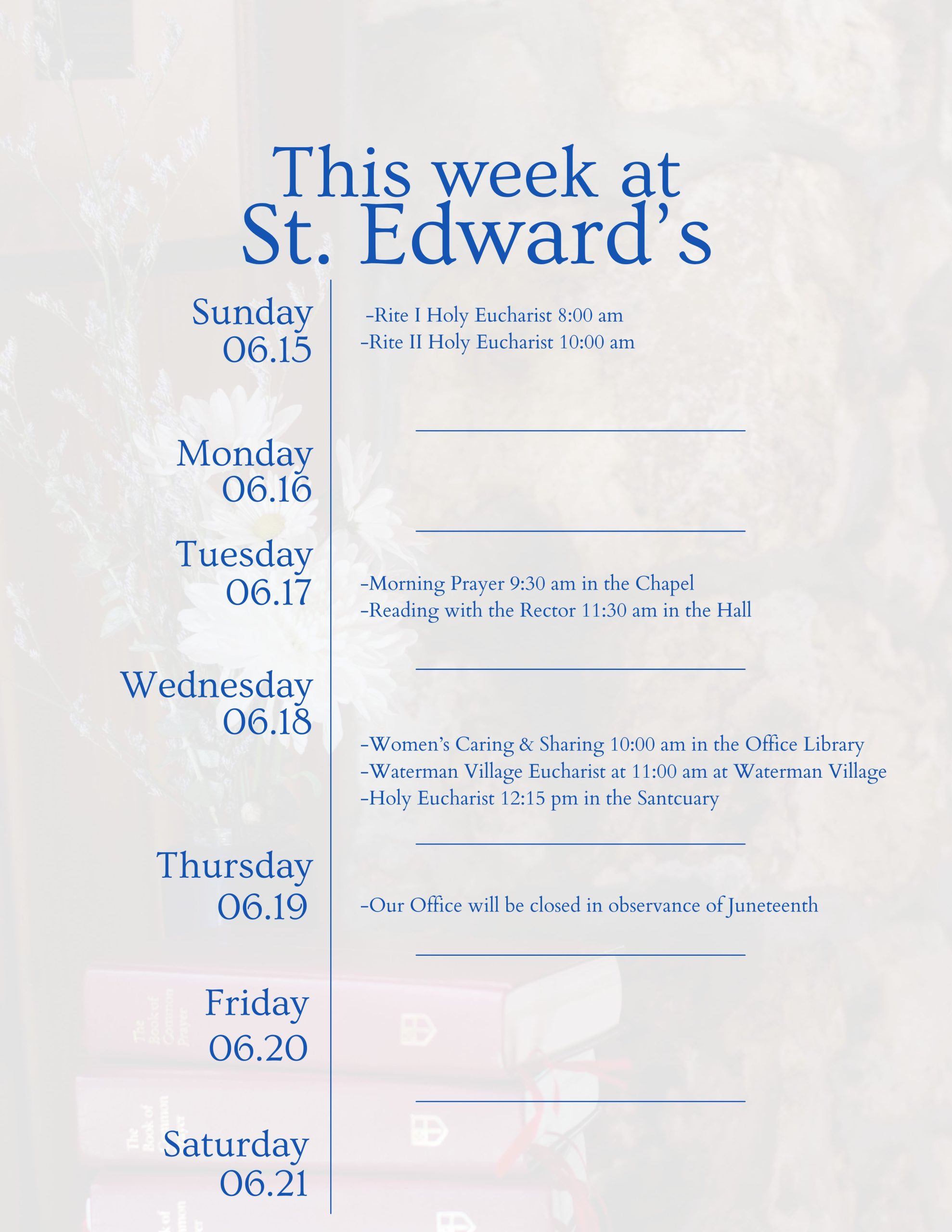 06-15-2025 Weekly Calendar