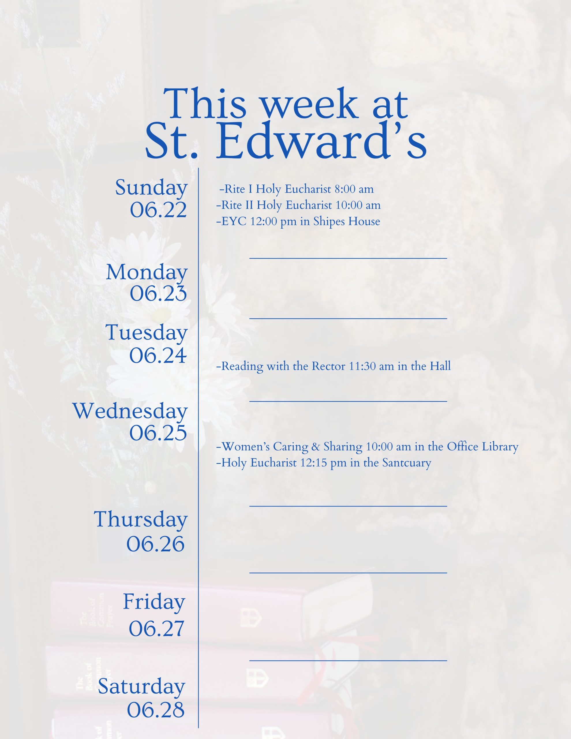 06-22-2025 Weekly Calendar
