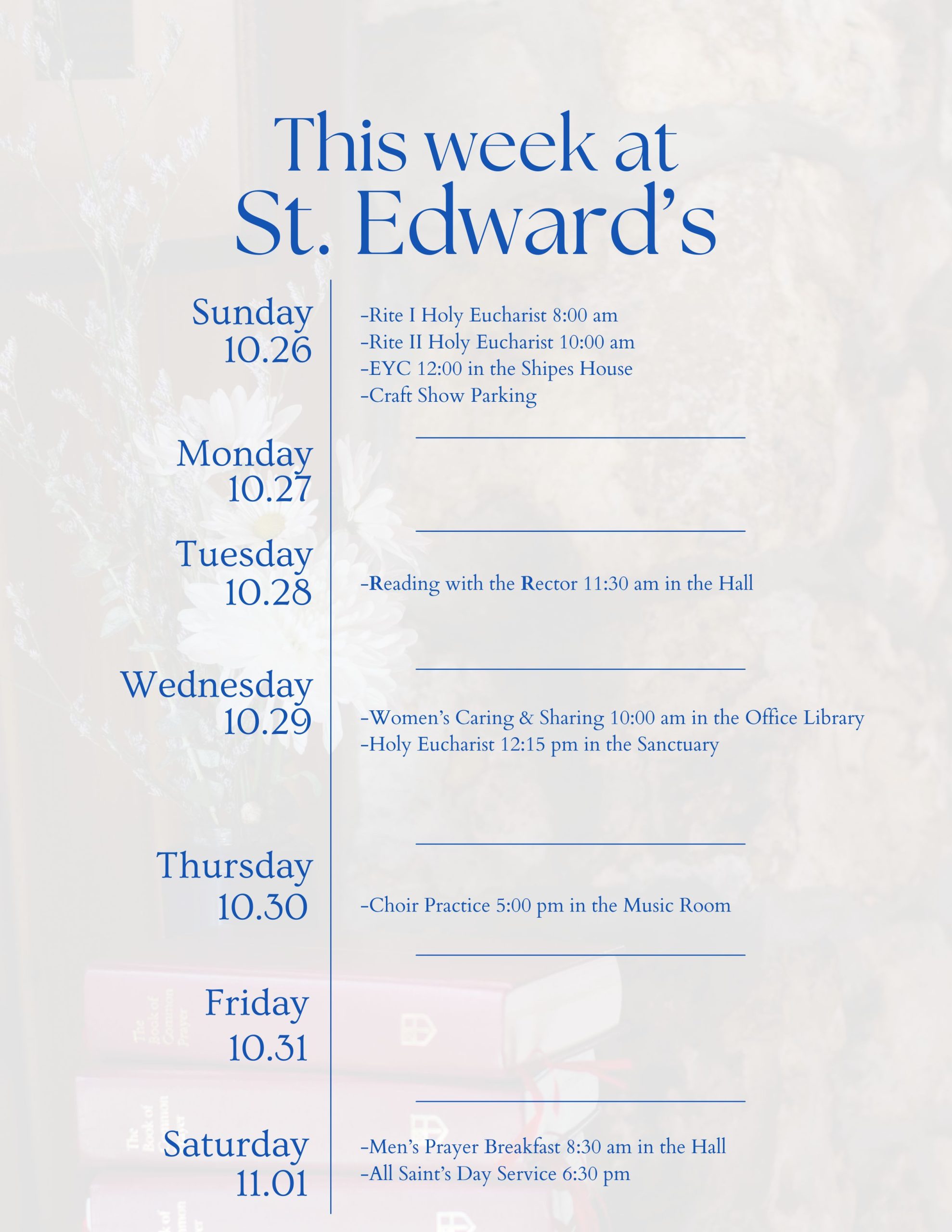 10-26-2025 Weekly Calendar